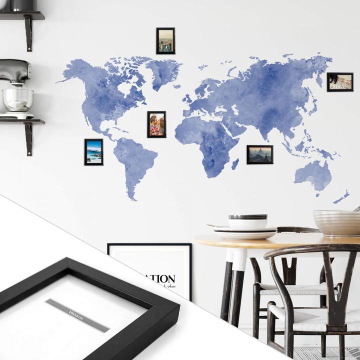 Immagine prodotto Trenddeko Mappa del mondo ad acquerello - incl. 5 cornici (120 x 62 cm)