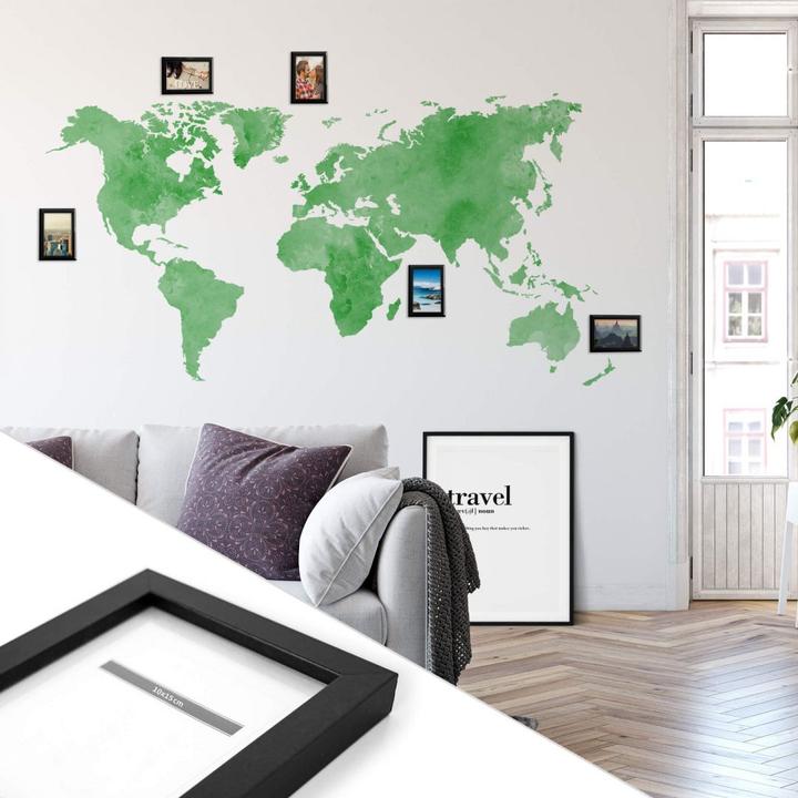 Image du produit Trenddeko Aquarelle carte du monde - 5 cadres inclus (180 x 92 cm)