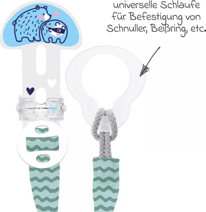 Actual product image MAM Schnullerketten Schnullerband Clip it! mit Cover - Bär (1 x, from birth)