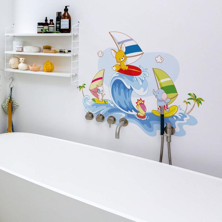 Actual product image Trenddeko The four animal friends - water games (100 x 72 cm)