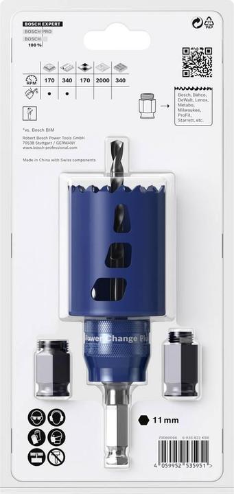 Produktbild Bosch Professional Zubehör EXPERT Tough Material Lochsäge-Starter-Set, 51 x 60 mm (51 mm)