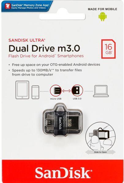 Produktbild SanDisk Ultra Dual Drive M3.0 (16 GB, USB-A, Micro USB)