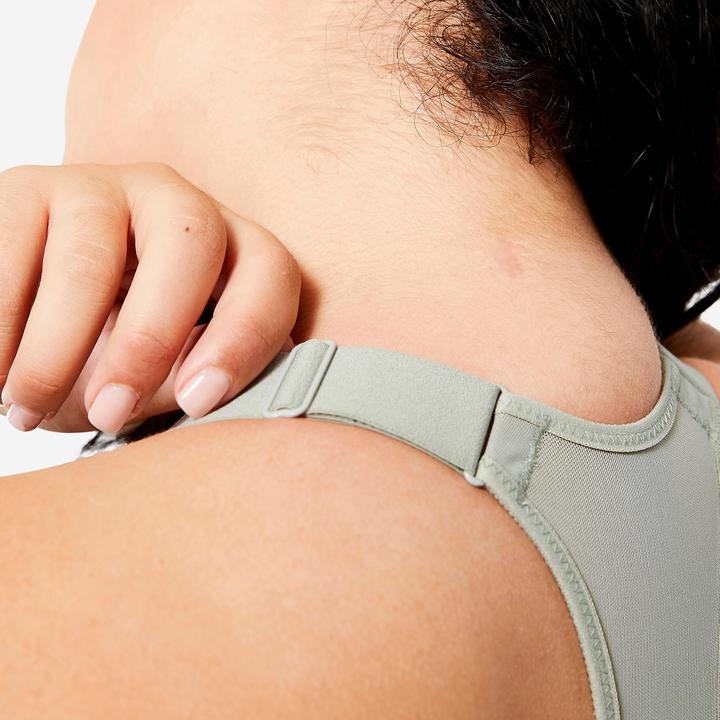Produktbild Decathlon Bustier starker Halt verstellbare Pads - salbeigrün (S)