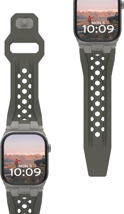 Produktbild UAG Urban Armor Gear Monarch Strap| Apple Watch Ultra/42/44/45/46mm| olive/titan| (194158117236) (Fluoroelastomer, Gummi)