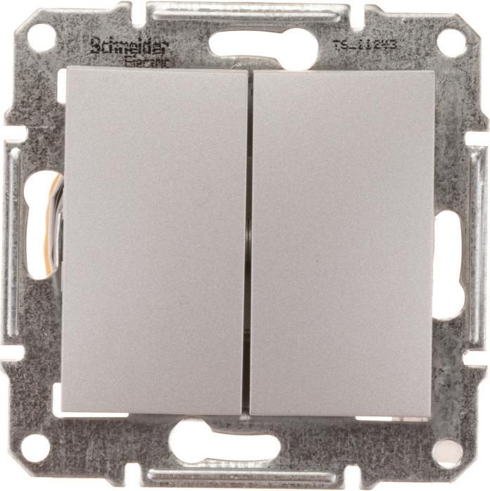 Produktbild Schneider Electric Sedna Aluminium-Doppel-Treppenschalter – SDN0600160
