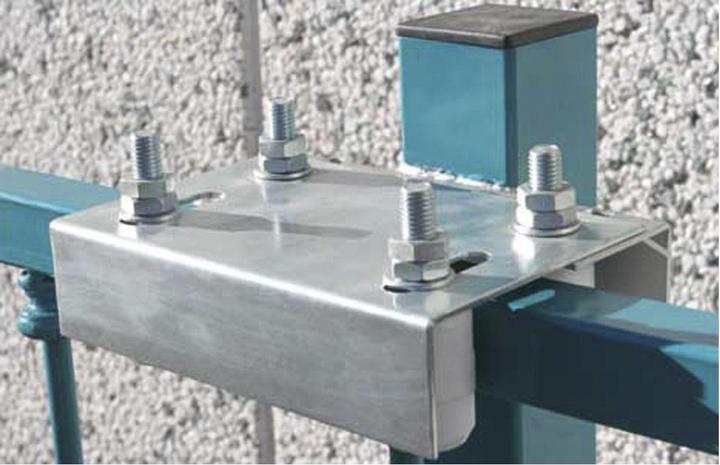 Actual product image Ibfm Adjustable door guide with 4 plastic rollers ø 42 mm, galvanised steel