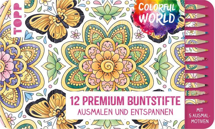Actual product image Topp Colorful World design box with 12 coloured pencils (Multinational, 12 x)