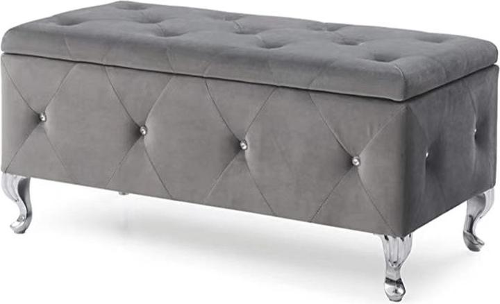 HTI-Living Sitzbank mit Stauraum Maribella Velvet Grau (96 cm)
