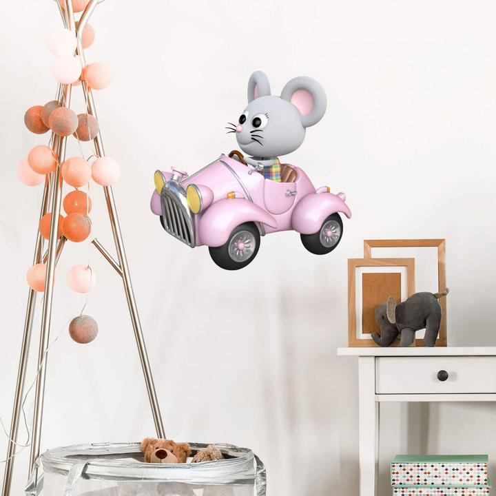 Produktbild Trenddeko Maus im Auto (40 x 40 cm)