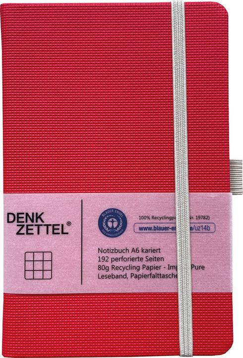 Image du produit Denkzettel Carnet Tenax (A6, Quadrillé, Couverture rigide)