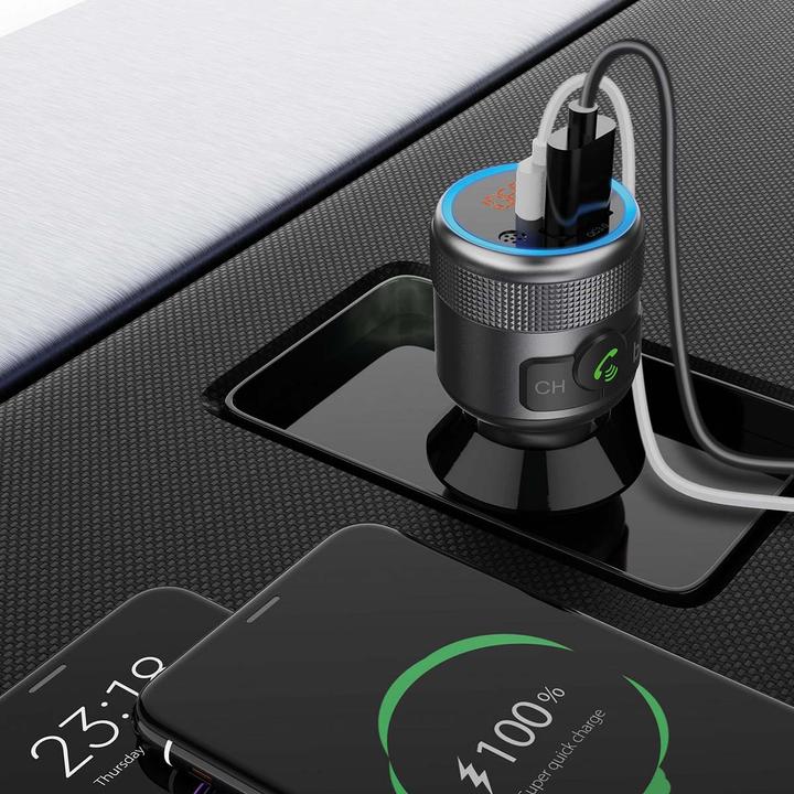 Produktbild Nedis Kfz Audio FM Transmitter - Fest - freisprechend - 1" - Amber Screen - Bluetooth - PD 18 W/PD 2