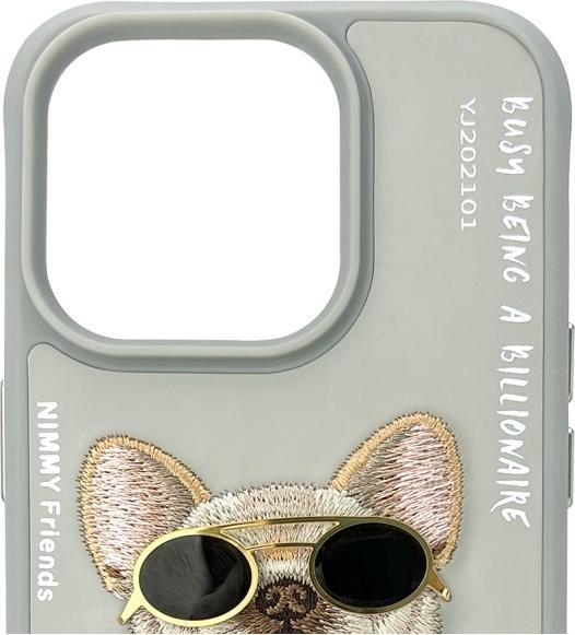 Actual product image Nimmy case iPhone 15 Pro Max 6.7" gray Glasses Cool Dog (Apple iPhone 15 Pro Max)