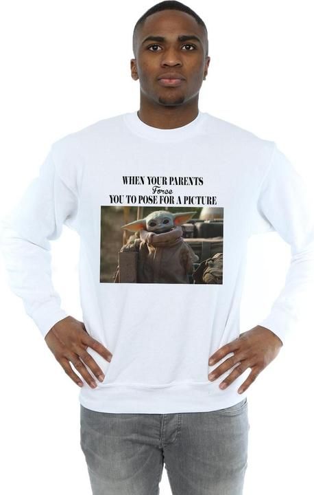 Actual product image Star Wars Mens The Mandalorian Force Picture Sweatshirt (L)