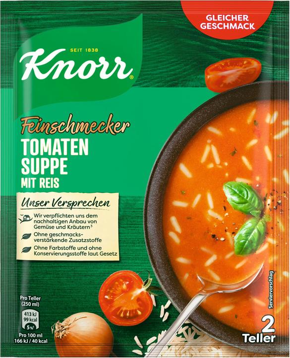Produktbild Knorr Feinschmecker Tomatensuppe mit Reis (500 ml)