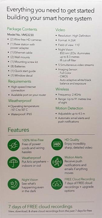Immagine prodotto Arlo VMS3230 set da 2 (1280 x 720 pixel)