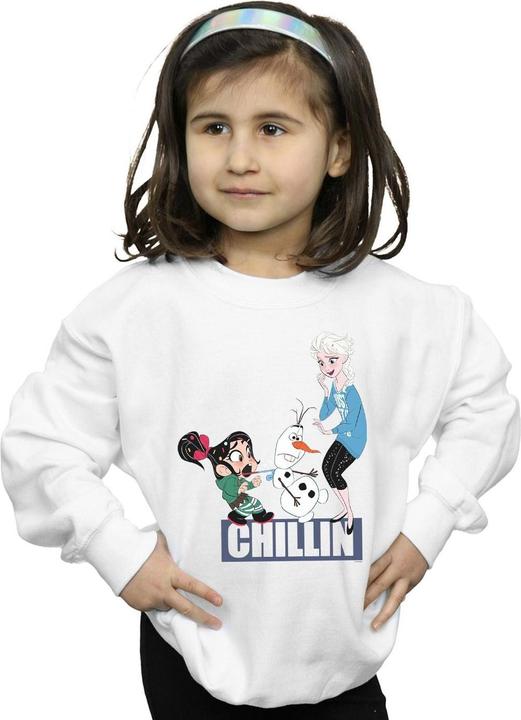 Actual product image Disney Girls Wreck It Ralph Elsa And Vanellope Sweatshirt (116)