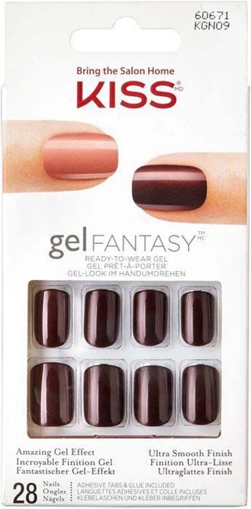 KISS Gel Fantasy Nail Kit - Absolutely Fabulous (Kunstnägel, Durchsichtig, Bordeaux)