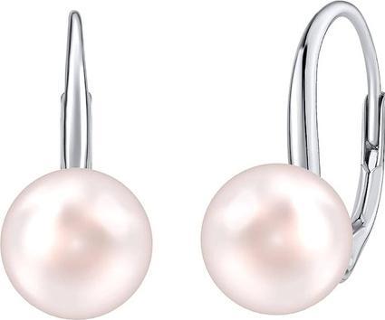 Silvego Silver earrings with light pink pearl Swarovski ® Crystals VSW015ELPS