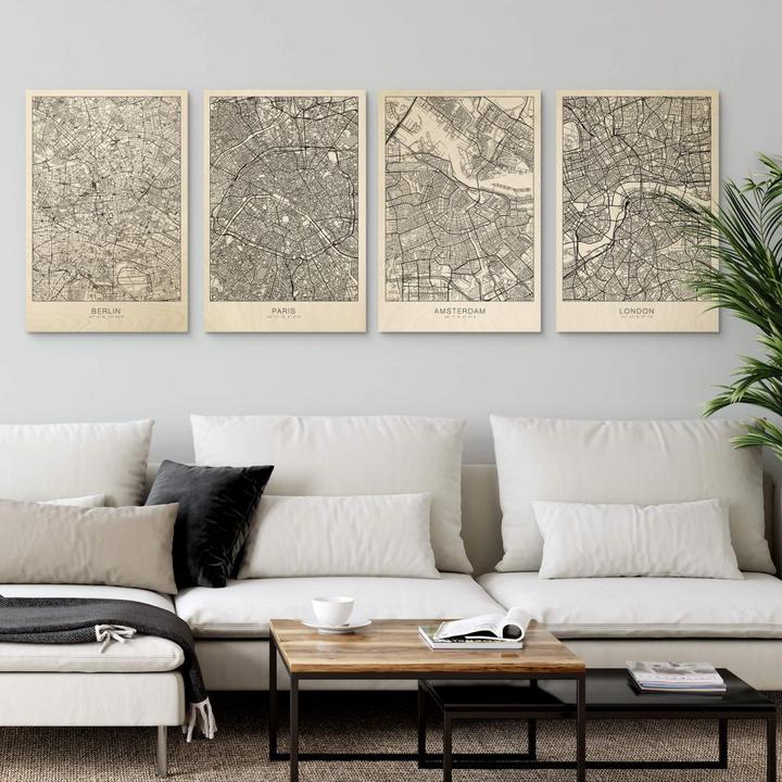 Produktbild Trenddeko Stadtplan Amsterdam (30 x 45 cm)