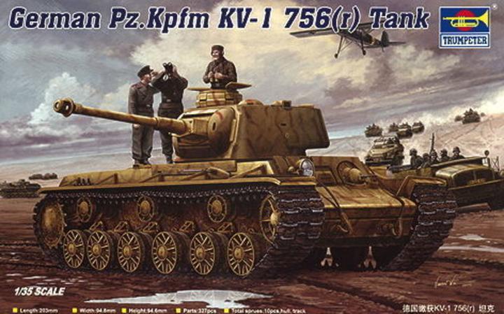 Actual product image Trumpeter German Pz.Kpfm. KV-1 756(r) Tank