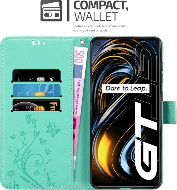 Produktbild Cadorabo Flower Book Hülle für Realme GT / GT Neo 2T / Q3 PRO (Realme GT Neo 2T, Realme Q3 Pro 5G)