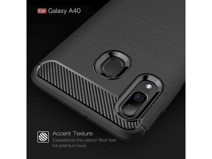 Produktbild Screenguard Samsung Galaxy A40 Hülle Carbon Brushed Soft TPU (Samsung Galaxy A40)