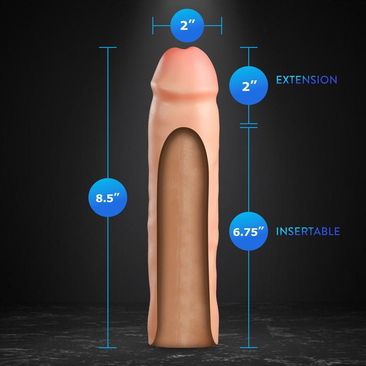 Actual product image Blush performance plus 2 inch silicone penis xtender beige