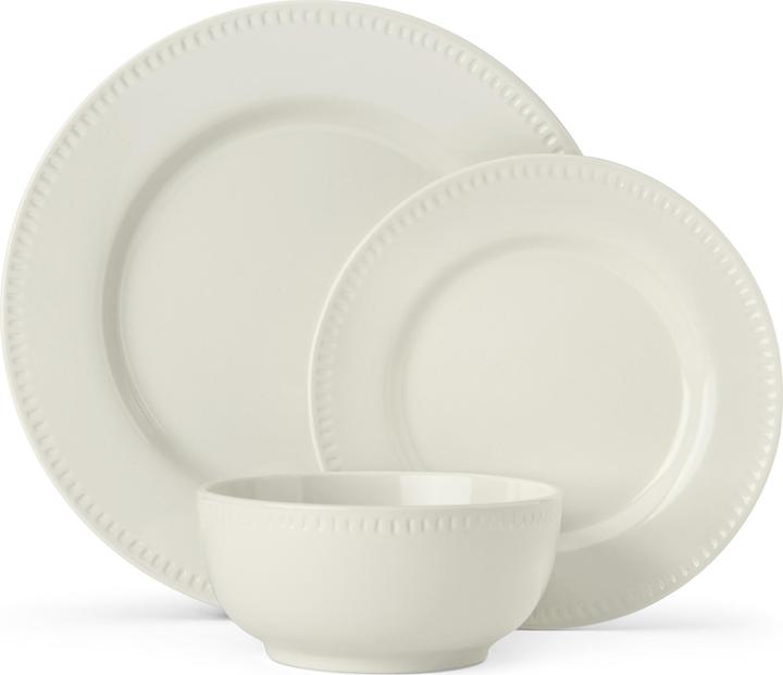 Mikasa Cranborne 12-Piece Stoneware Dinner Set, Cream (12 Stück)