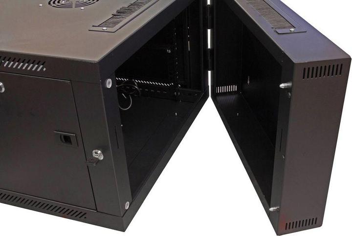 Actual product image Good Connections wall mounted enclosure 9U RAL 9005, 550mm deep two parts (9 RU, 19 inch rack)