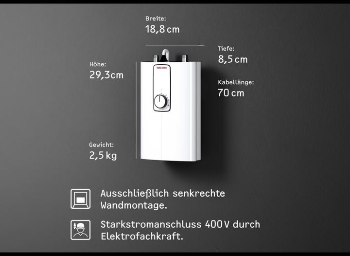 Produktbild Stiebel Eltron DCE 11/13 Elektronischer Kompakt-Durchlauferhitzer für die Küche, Untertisch, VDE geprüft