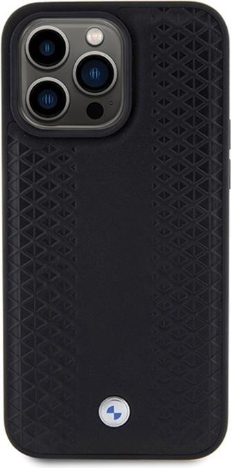 Image du produit BMW BMHCP15X22RFGK iPhone 15 Pro Max 6.7" czarny/black Motif en cuir Diamond (Apple iPhone 15 Pro Max)