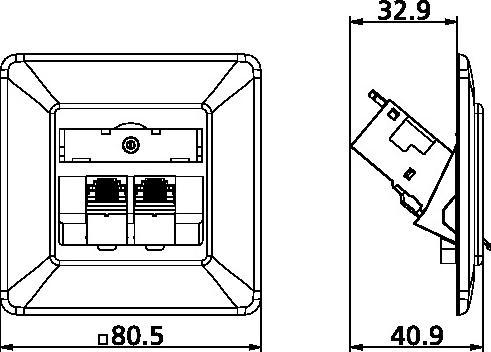 Actual product image Metz Connect E-DAT modul 8/8(8) UP - Junction box, flush-mounted