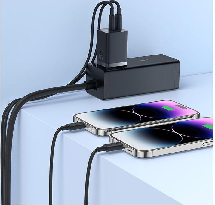 Image du produit Baseus Chargeur mural GaN5 40W, 2x USB C (Noir) (40 W)