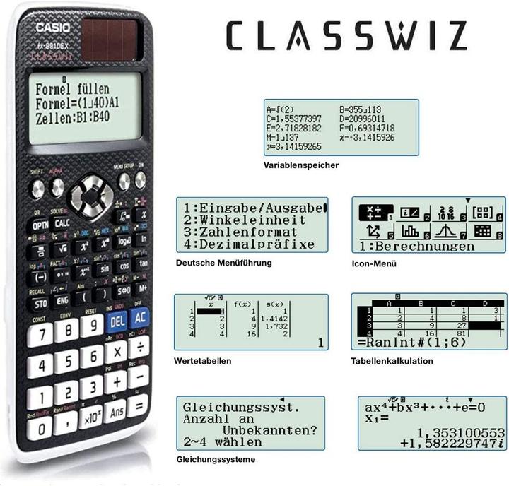 Actual product image Casio Fx-991de X (Batteries, Solar cells)