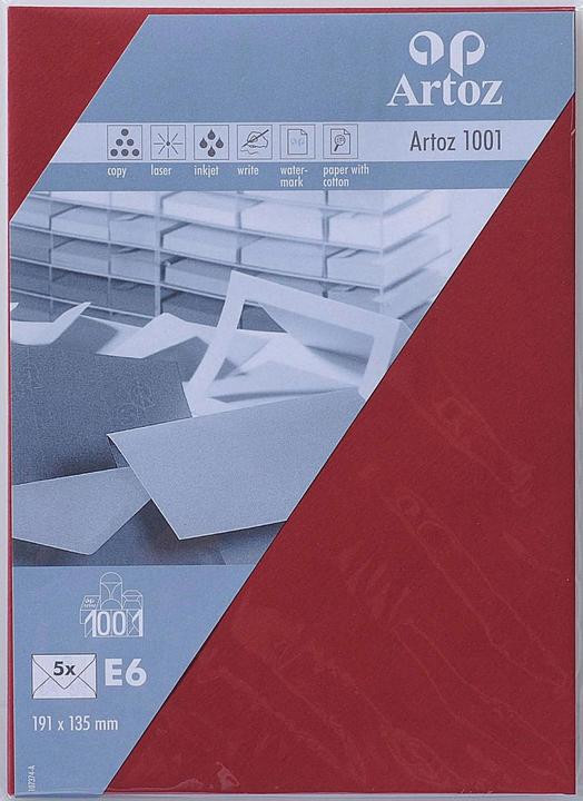 Image du produit Artoz 1001 Enveloppes bordeaux (E6, 5 x)