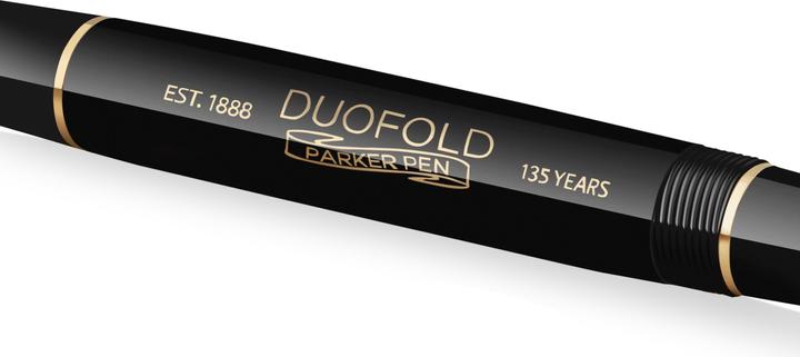 Actual product image Parker Pen PARKER fountain pen Duofold 135 special ed. black/gold nib 18k M gift box (Gold)