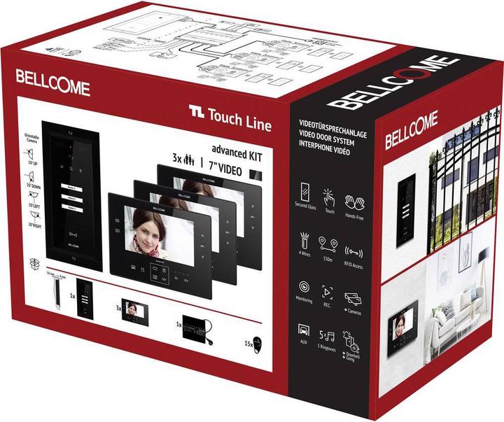 Bellcome Video door phone d 7" kit 3 family (Cable)