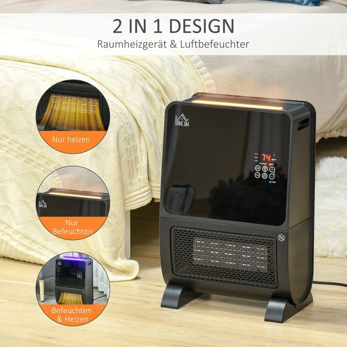 Image du produit Swisshandel24 Radiateur soufflant 2 en 1 Chauffage électrique avec télécommande Humidificateur d'air Céramique (2000 W)