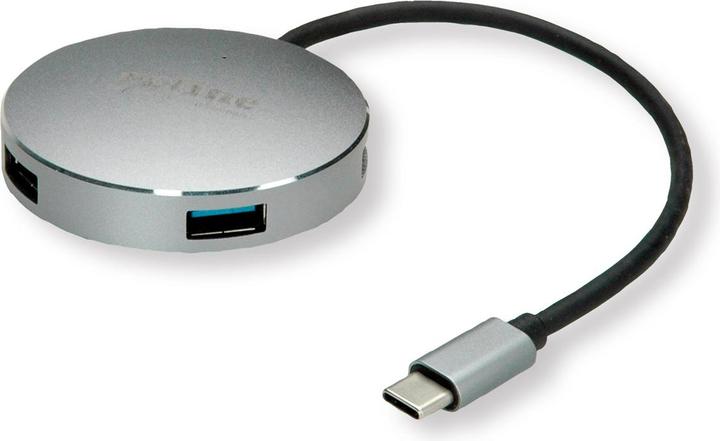 Produktbild Roline USB 3.0 Hub, 4fach, Typ C Anschlusskabel (USB-C, 4 Ports)