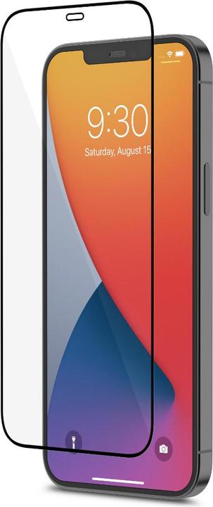Actual product image Moshi AirFoil Glass Pro for iPhone 12 Pro Max (Clear/Glossy) - Black (1 Piece, Apple iPhone 12 Pro Max)