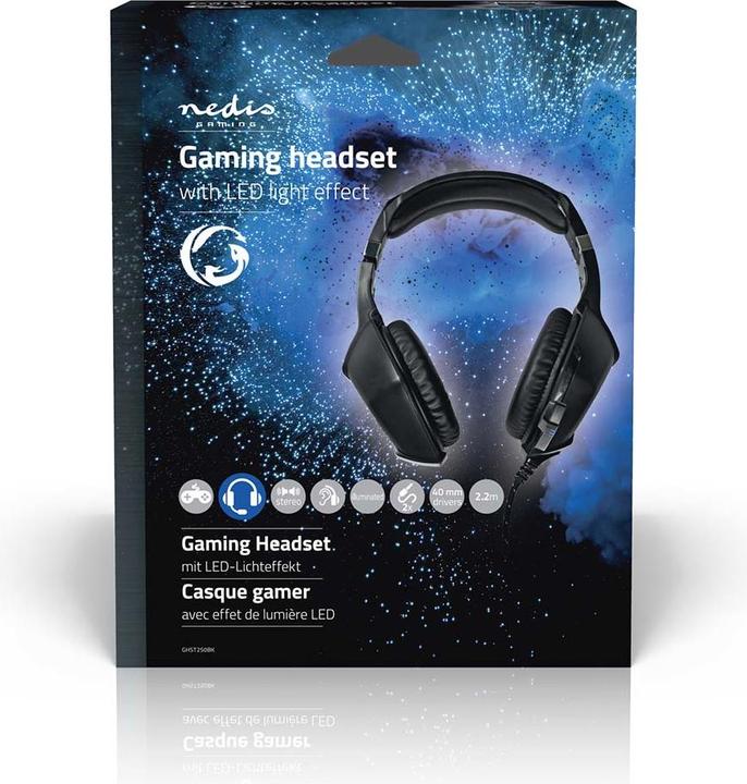 Actual product image Nedis Gaming Headset | Over Ear | Stereo | USB Type-A / 2x 3.5 mm | Foldable Microphone | 2.20 m | L (Cable)