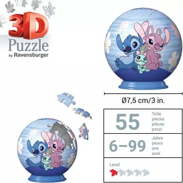 Actual product image Ravensburger 3D Puzzle 11597 - Puzzle ball Disney Angel - for big and small Stitch fans aged 6 and over (54 pieces)