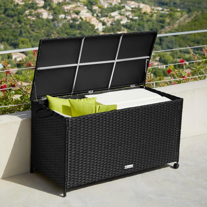 Immagine prodotto tectake Box contenitore con telaio in alluminio e rotelle 297 L, 117 x 54 x 64 cm