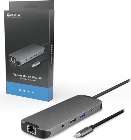 Actual product image Chieftec Docking Station USB Type-C DSC-901 9-in-1 (USB-C, 1 Ports)
