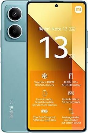 Image du produit Xiaomi Redmi Note 13 5G (128 Go, Sarcelle de l'océan, 6.67", Double SIM hybride, 100 Mpx, 5G)