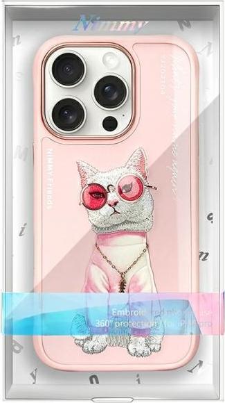 Actual product image Nimmy case iPhone 16 Pro Max 6.9" pink Glasses Cool Cat (Apple iPhone 16 Pro Max)