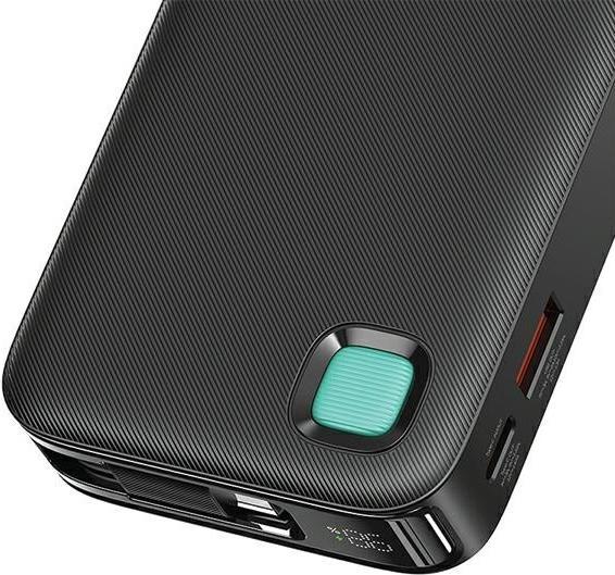 Produktbild Usams Powerbank ze zwijanym kablem USB-C Retractable 10000 mAh PD 20W Fast Charge XY Series czarny/b (10000 mAh, 50 W, 50 Wh)