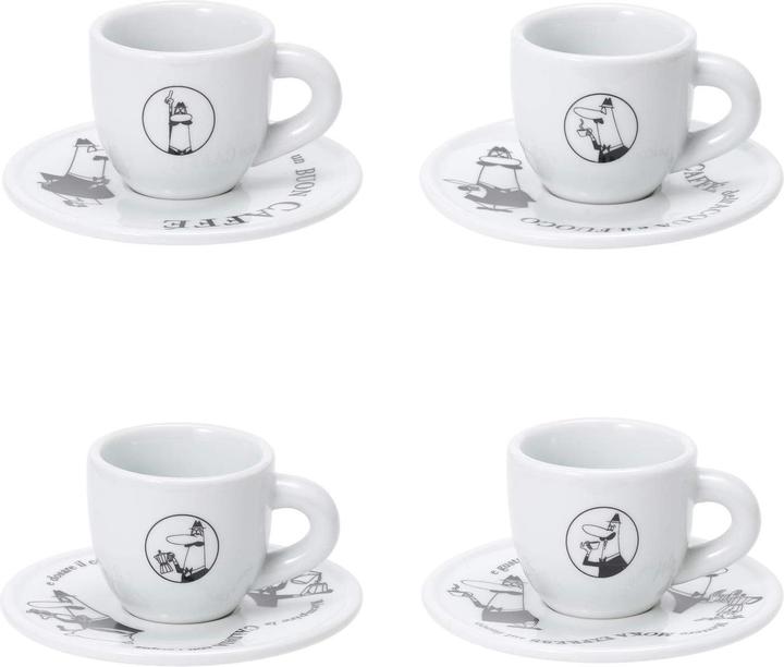 Bialetti Y0TZ033 Set 4 Mokatassen Carosello (50 ml, 4 x)