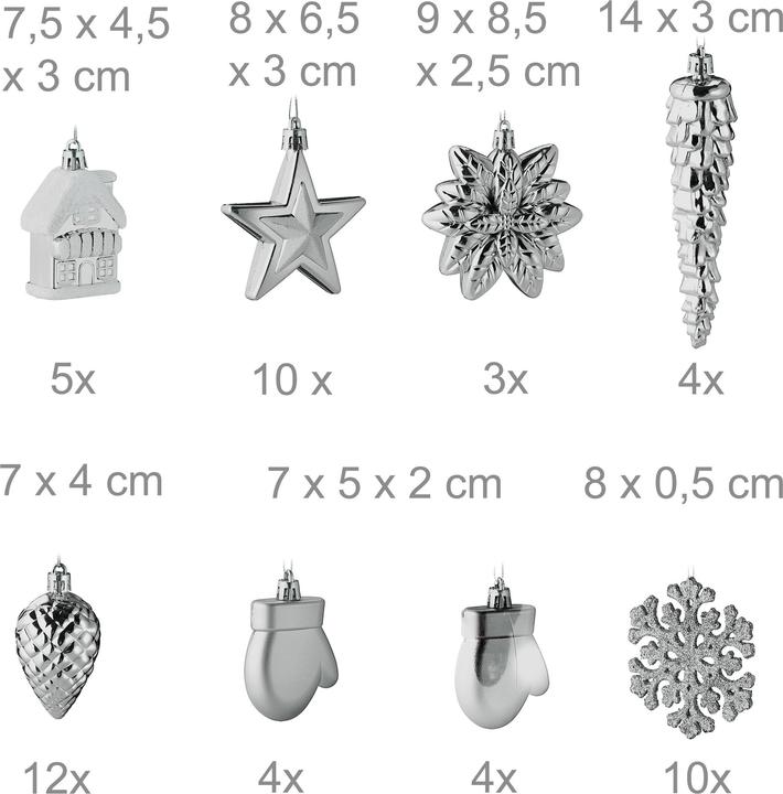 Actual product image Relaxdays Christmas baubles set (100 -part)