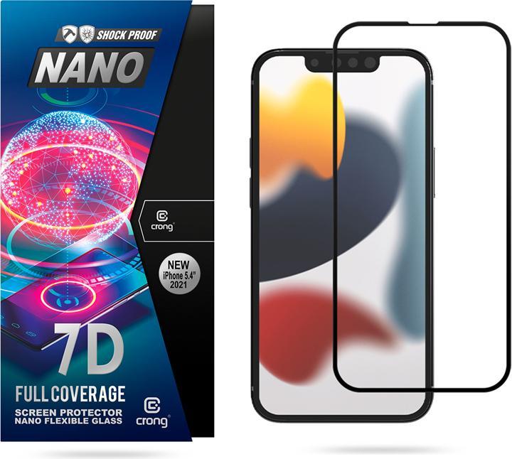 Image du produit Crong 7D Nano Flexible Glass - Niepękające szkło hybrydowe 9H na cały ekran iPhone 13 mini (1 pièce(s), Apple iPhone 13 mini)